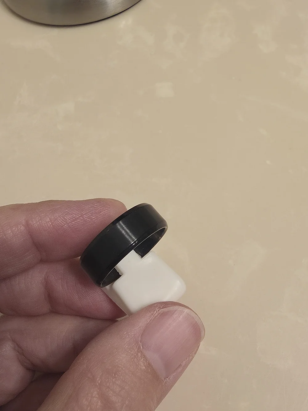 Men's Black Stainless Steel Ring Band Size 9